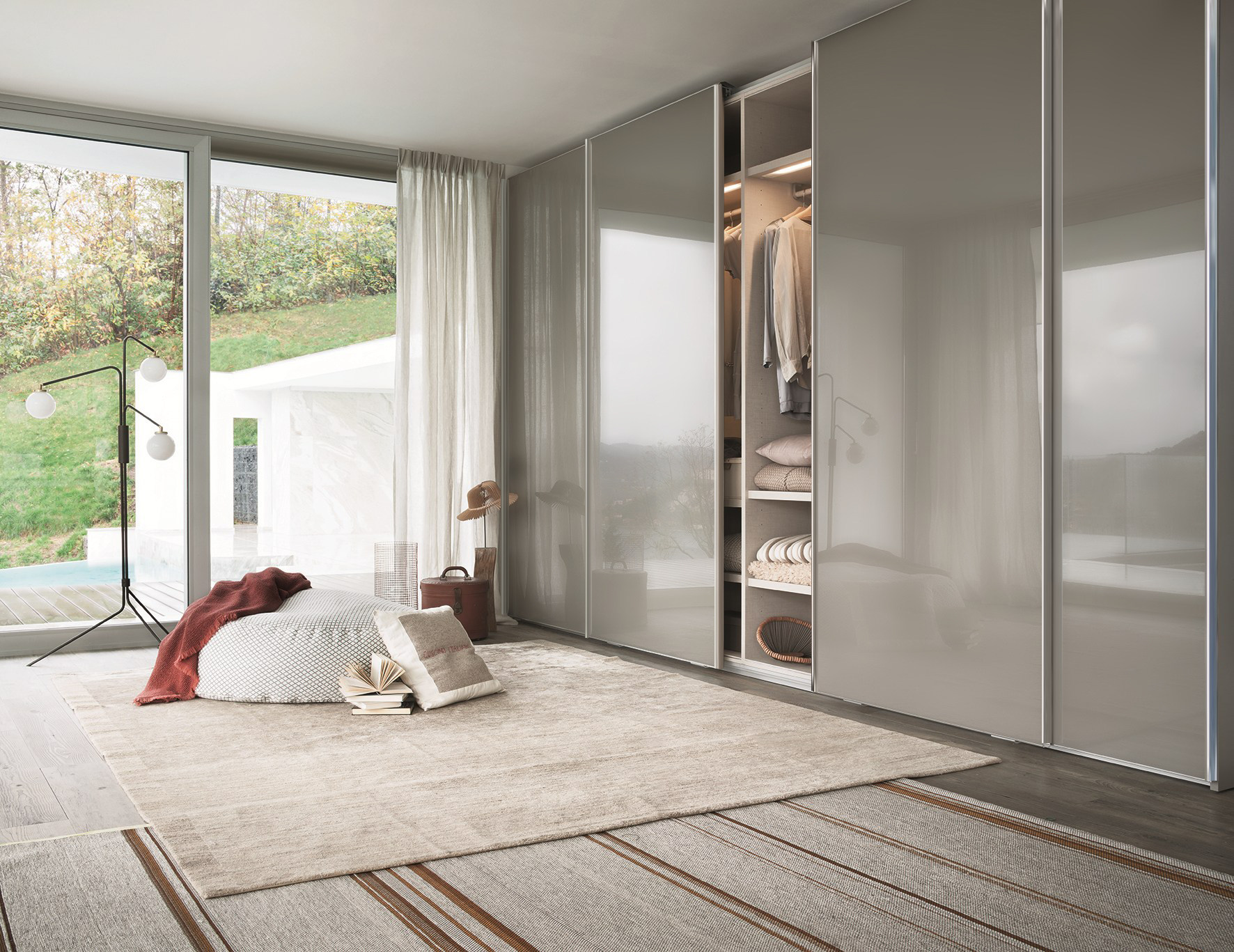 定制新款木质现代简约家用卧室移门推拉门大衣衣柜衣柜