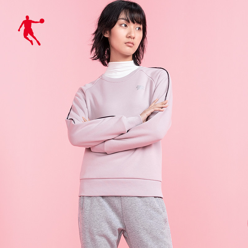 乔丹女装针织上衣长袖恤女2020秋季新款秋衣运动t恤