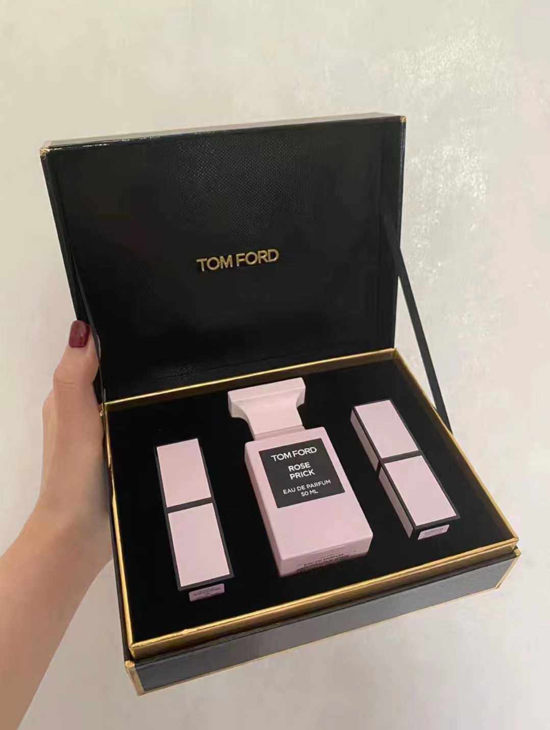 现货tomfordtf荆棘玫瑰粉瓶香水礼盒套装三件件套彩妆套装
