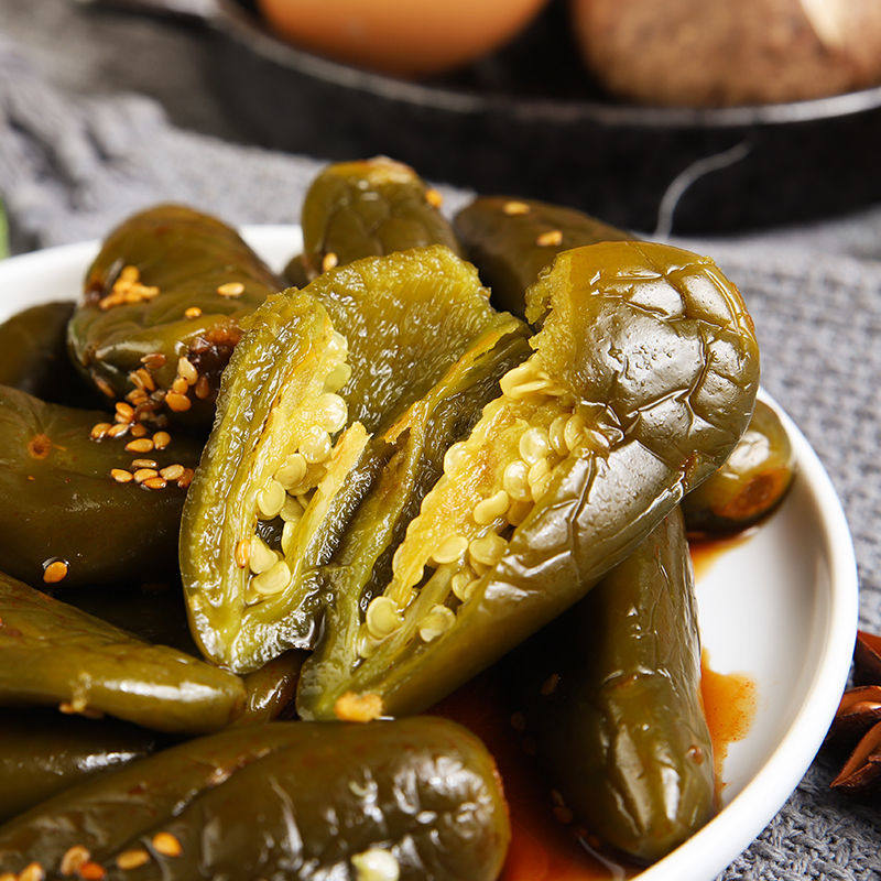 红油肉椒两份满两份500g咸辣港椒油焖朝鲜族口味腌制