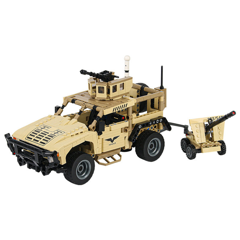 澳可60003防雷装甲车拼装小颗颗粒积木军事系列塑料积木