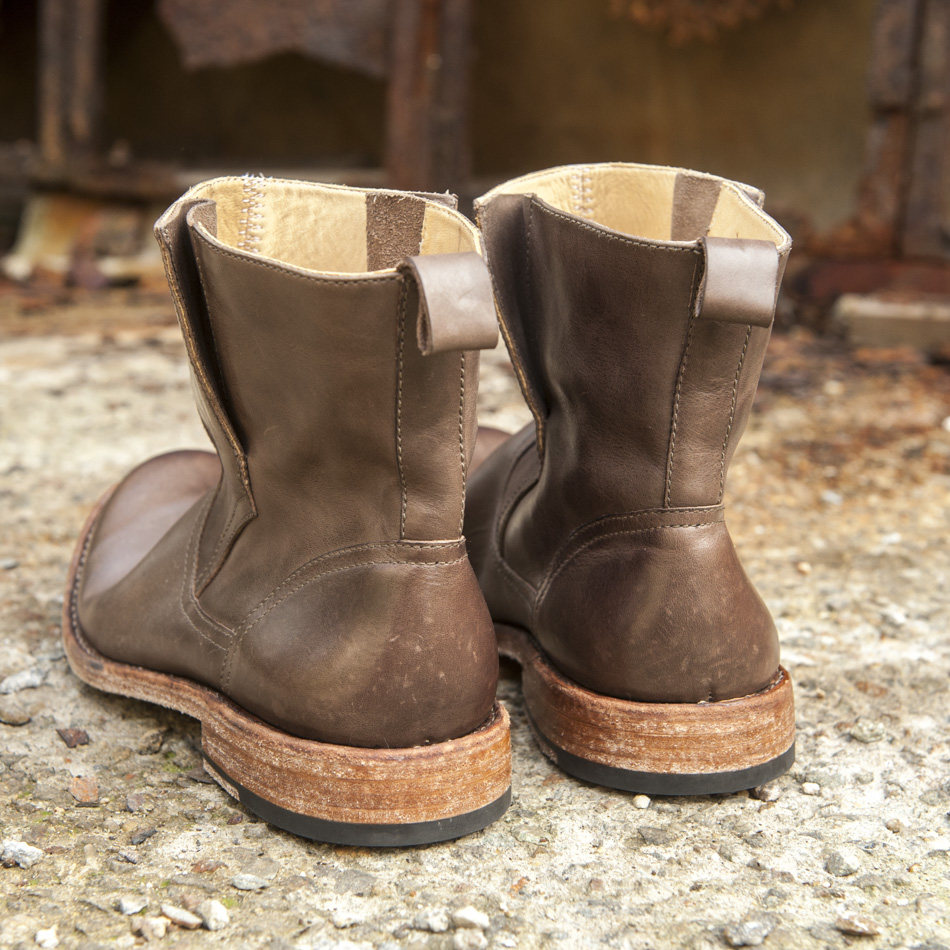 玩儿!西部牛仔!阿美咔叽复古手工牛皮固特异真皮马靴男短靴