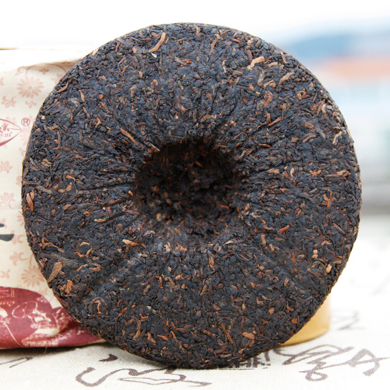 饼起包普洱茶熟茶经典海味2019年勐海小贡100g普洱