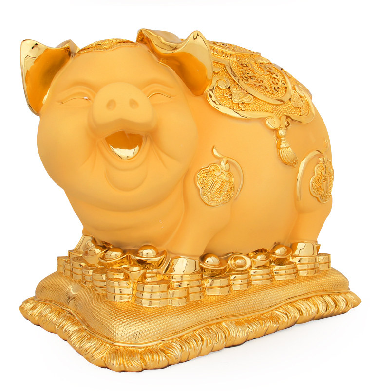 招财可爱生肖金猪摆件生日礼物办公家居风水创意摆件