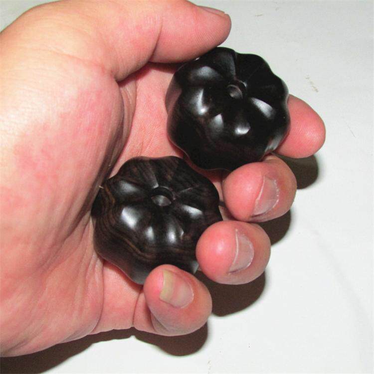 紫光檀木健身按摩长寿手捻南瓜木雕文玩把玩木雕