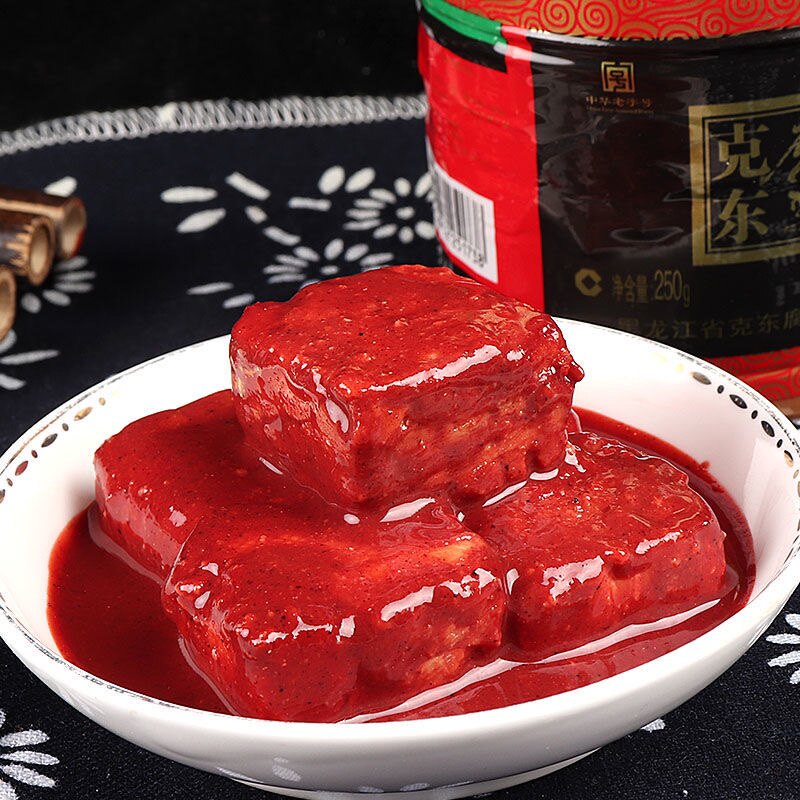 腐乳克山正宗克东黑龙江特产豆腐乳红方塑坛大块豆腐乳