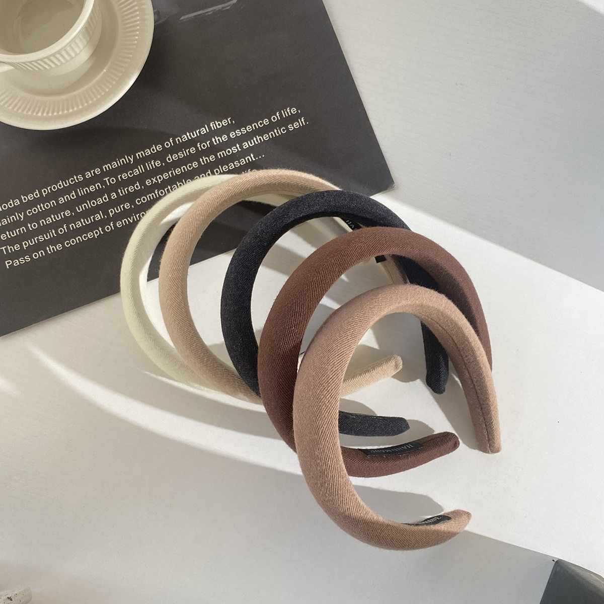 暖色色系棕色海绵高颅顶发箍洗脸头箍日韩复古发饰