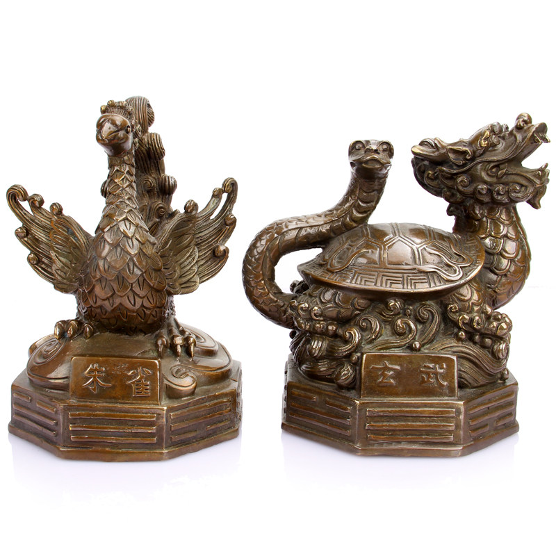 泰山老奶奶祈福纯铜四方位四大神兽灵兽青龙白虎朱雀玄武风水摆件