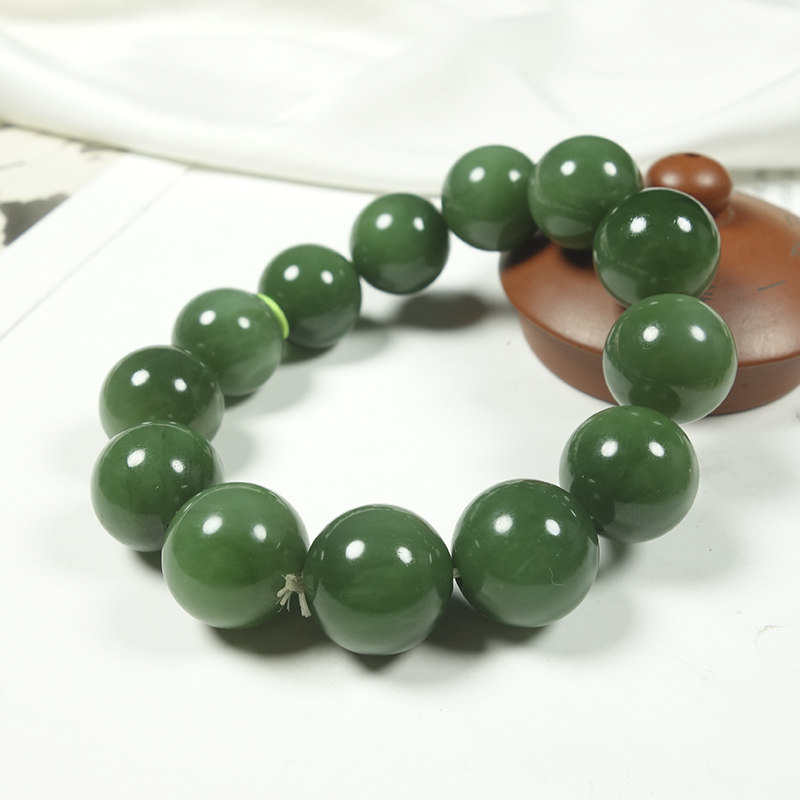 碧玉男士玉石手串念珠新疆天然和田玉手手链手链