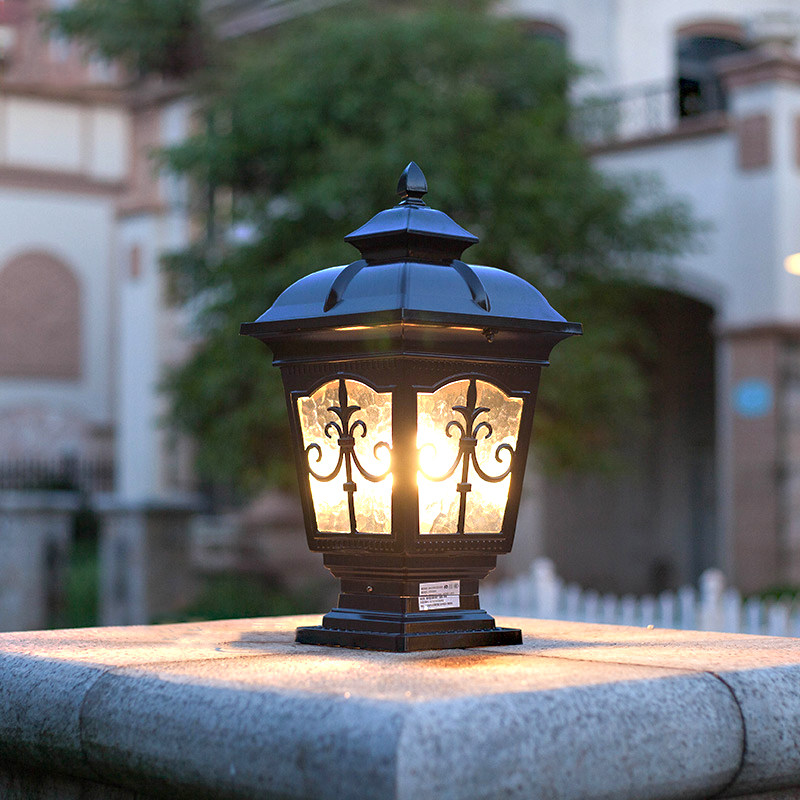 门柱灯户外别墅大门灯欧式庭院防水灯室外家用围墙柱头灯院墙端台