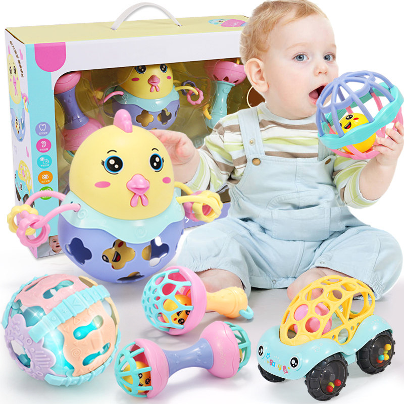 12个月手摇铃手抓5可咬8 1岁半抓握训练益智宝宝0到3 婴儿玩具0 - 痕