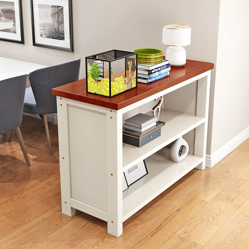 厨房切菜桌子实木家用置物桌简易长方形餐桌