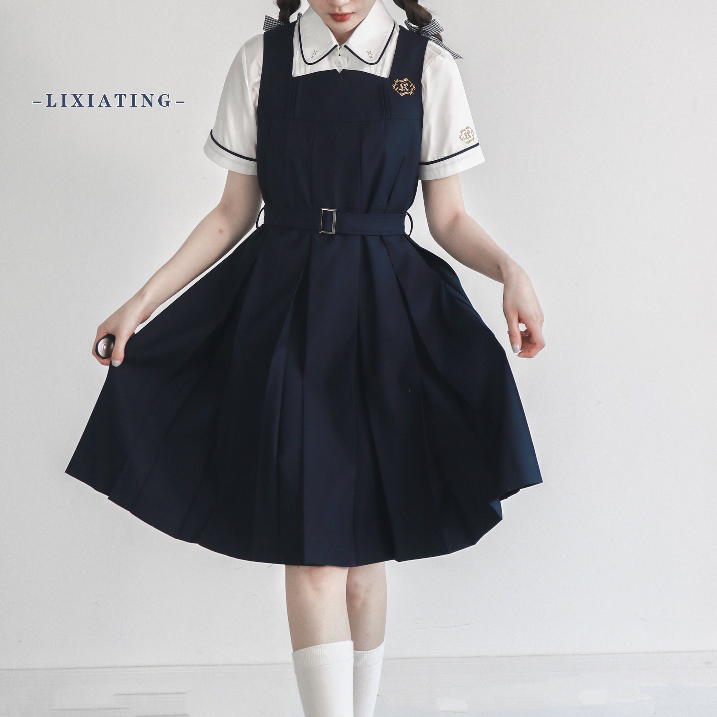 jk长裙夏季连衣裙套装制服原创栗下卡奶管理局学生校服