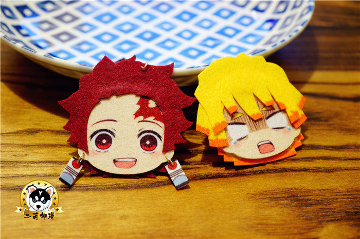 鬼灭之刃周边挂件胸针炭治郎我善逸豆子蝴蝶动漫水杯