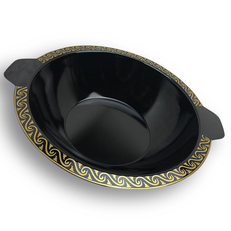 商用龙纹火锅店串串珐琅熟铸铁锅重庆四川鸳鸯子母三格红汤锅专用