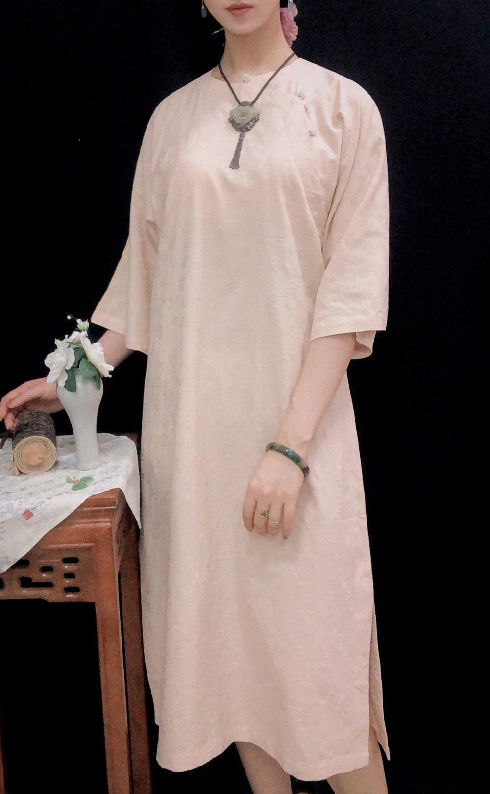 行衫无领禅茶旗袍日常棉麻倒大国风原创民国旗袍