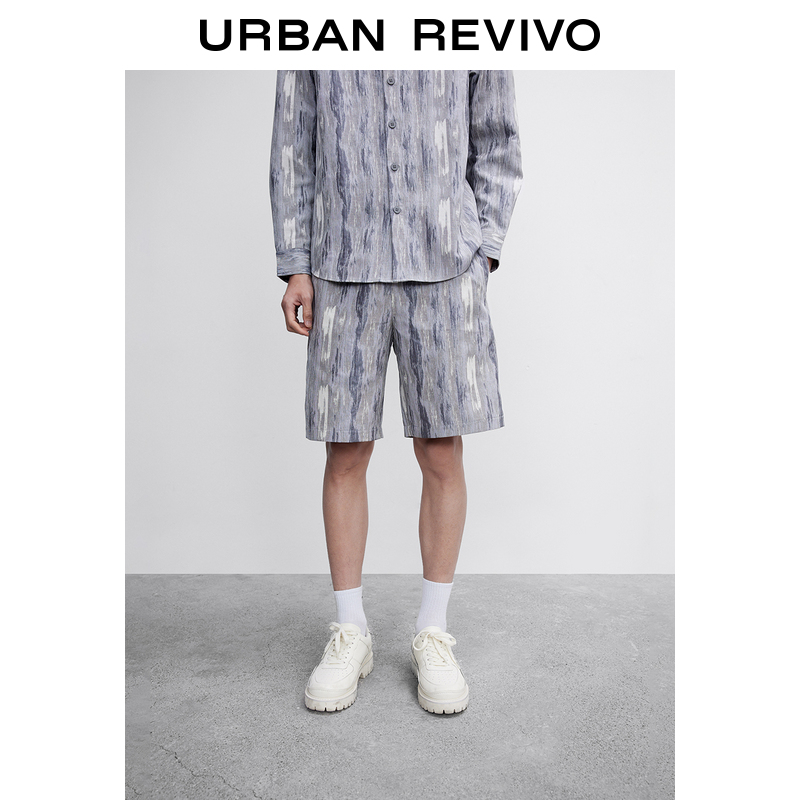 UR2022春季新品男装时尚个性晕染印花宽松短裤MF12S6BN2000