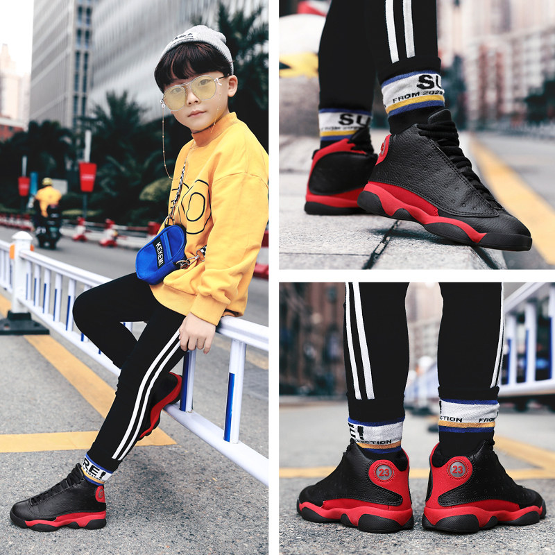 2020新款回力儿童球鞋aj白色高帮运动鞋