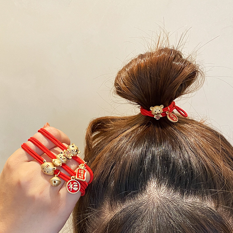 新年发绳鼠年本命年红色头绳皮筋女扎头网红红发发饰