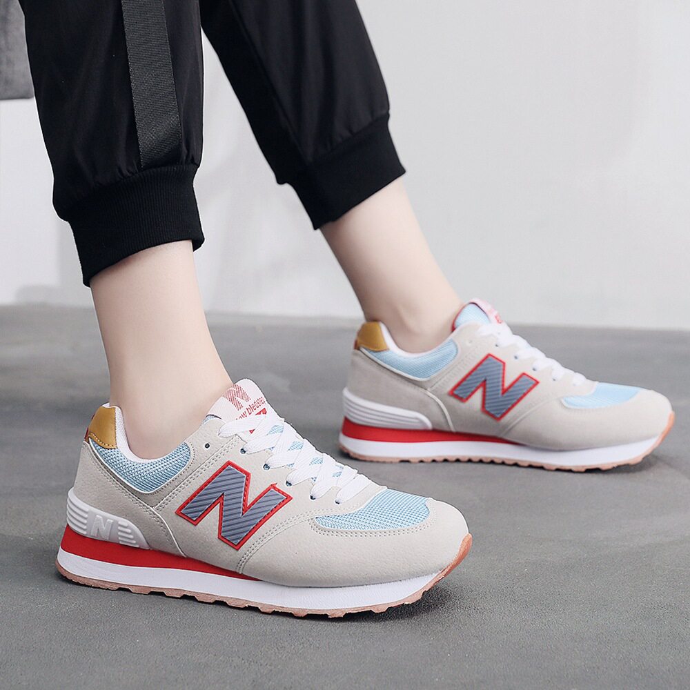 正品春秋季新百伦酷跑nb运动鞋女百搭n字透气真皮学生574跑步女鞋