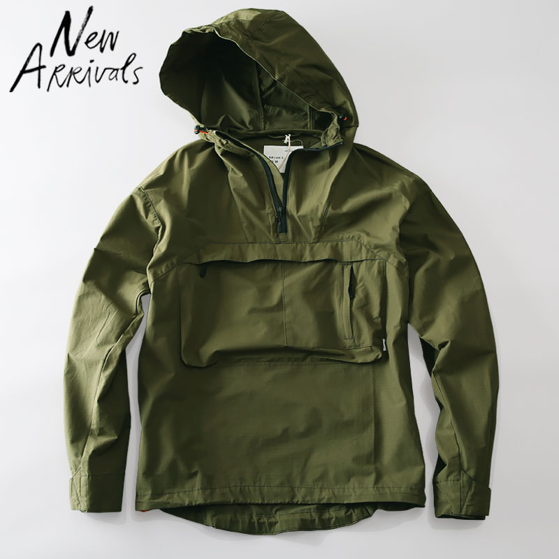 米西小铺日系户外机能立体分割裁剪工装风衣夹克外套半拉链连帽衫