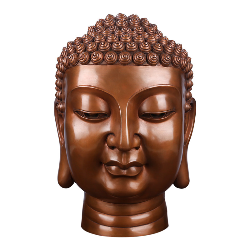 佛香天逸紫铜佛首释迦牟尼佛头如来如来佛佛祖仿古装饰摆件