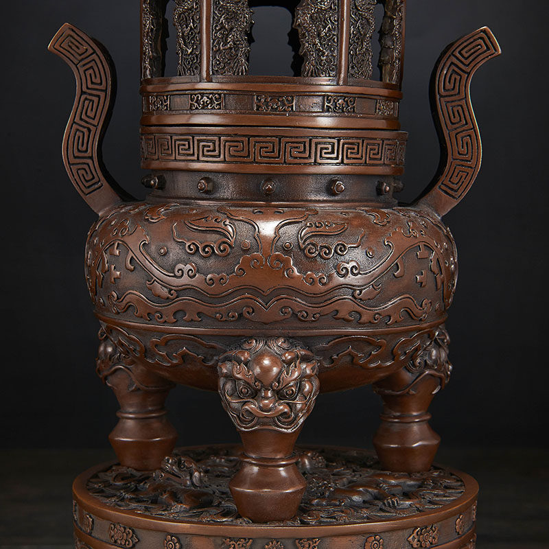 佛香天逸紫铜故宫宝鼎香炉佛堂家居摆件大型寺庙香薰炉