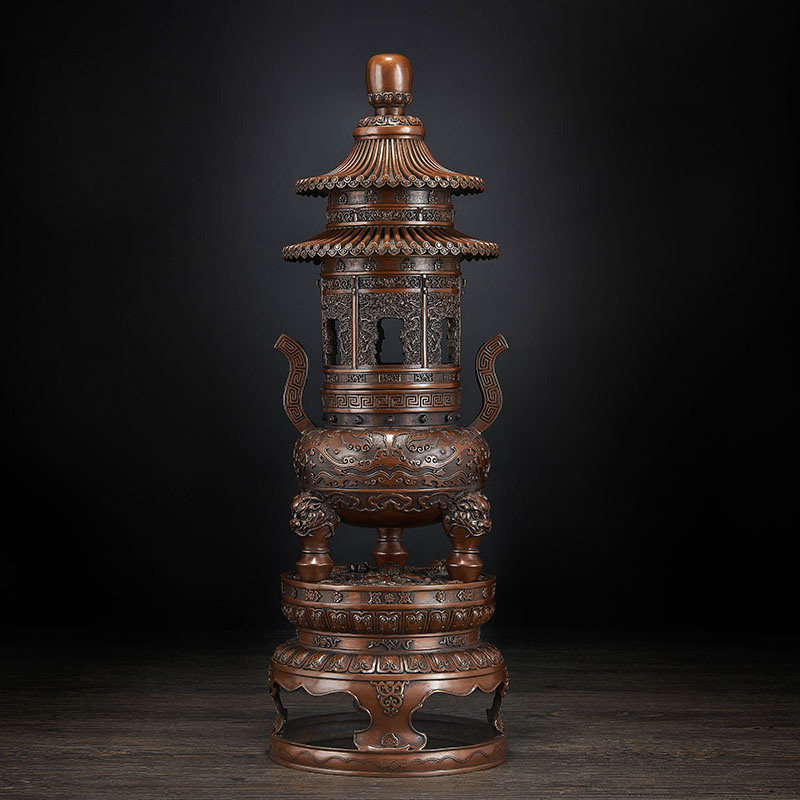 佛香天逸紫铜故宫宝鼎香炉佛堂家居摆件大型寺庙香薰炉