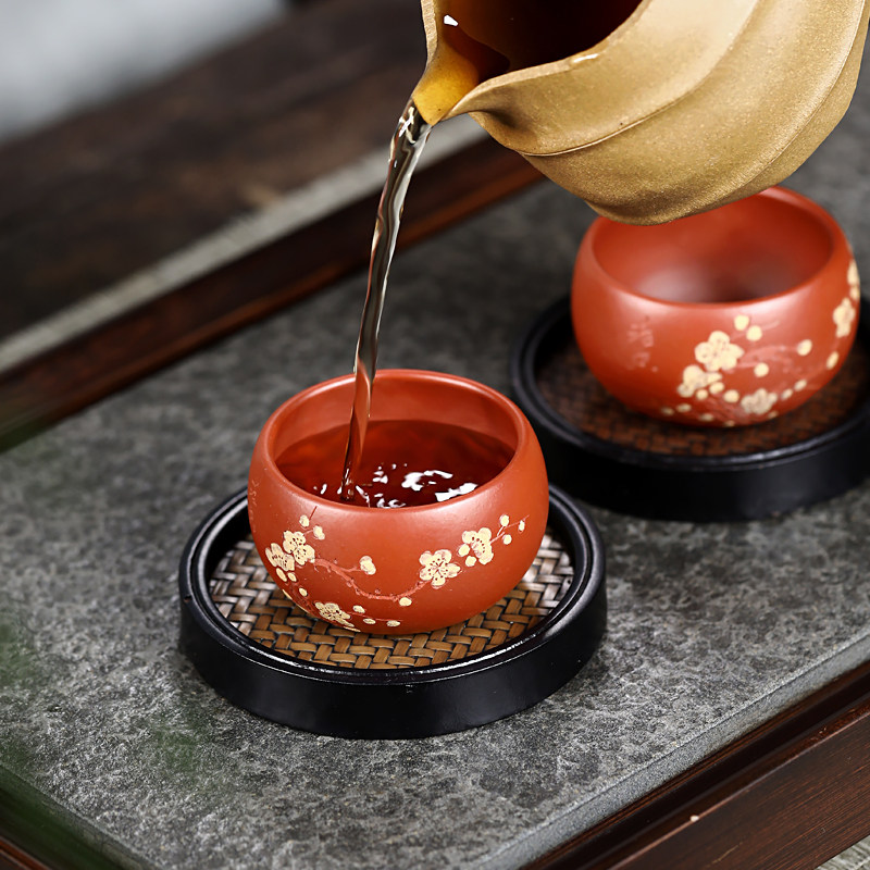 原矿畅陶宜兴紫砂品茗朱泥功夫功夫茶茶杯梅花茶杯