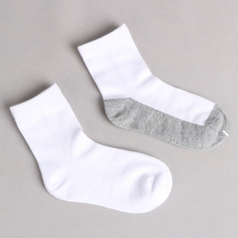 儿童袜子纯棉男童无骨春夏学生灰底白袜女孩儿童袜子016岁