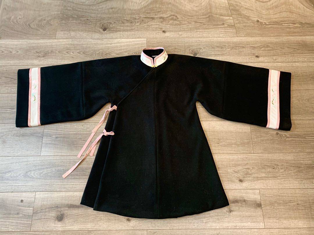 立领明制汉服毛呢斜襟大袖衫交私人订制秋冬风衣