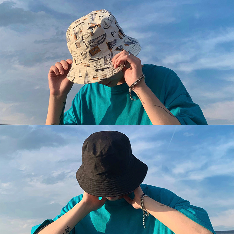 帽子男夏款渔夫帽男潮牌ins百搭显脸小薄款嘻哈帽子