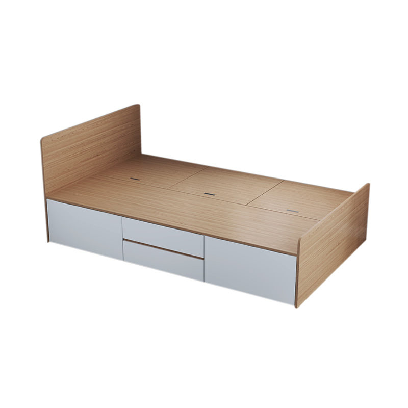 榻榻米床主卧现代简约小户型单人床一米二收纳板式高箱储物床定制