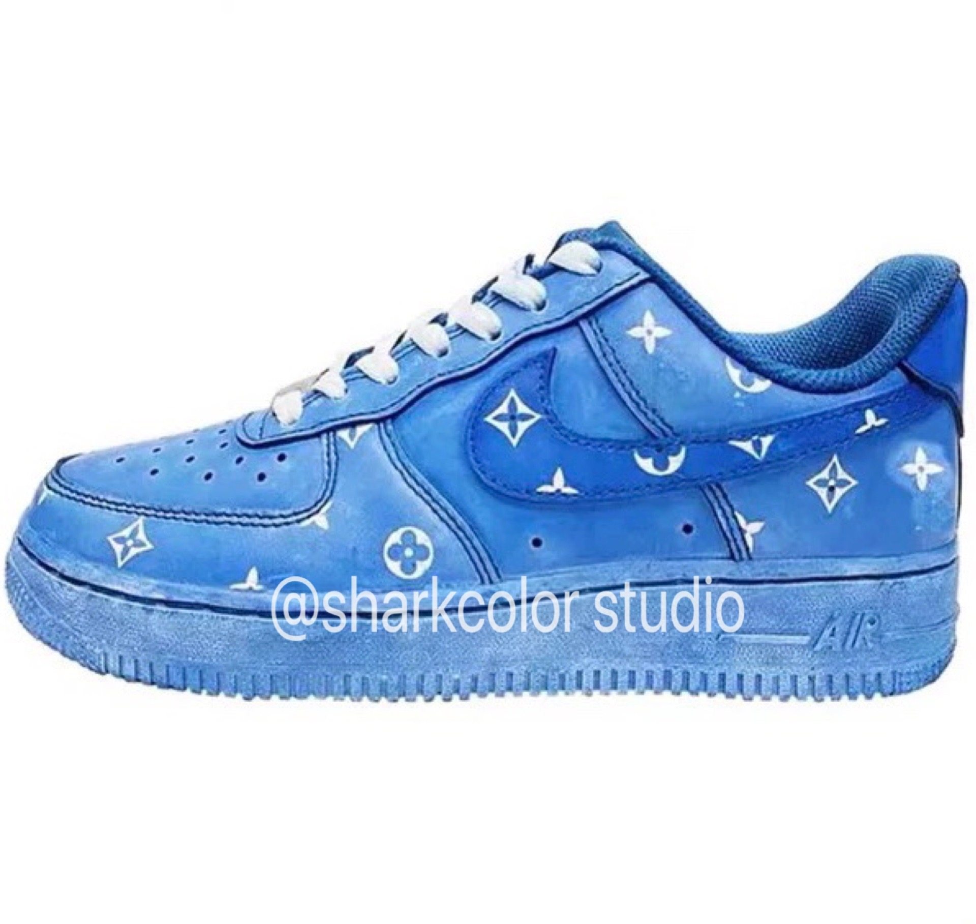 sharkcolorremakeairforce1af1浸染做旧定制球鞋客制含鞋手绘鞋