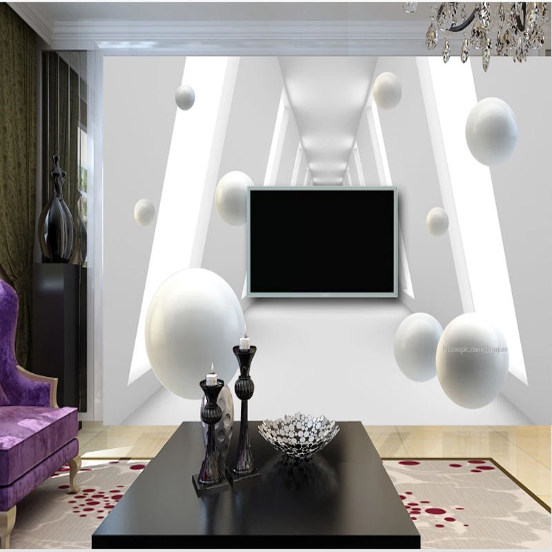 3d立体现代简约电视背景墙壁纸客厅影视墙纸定制无纺布墙纸