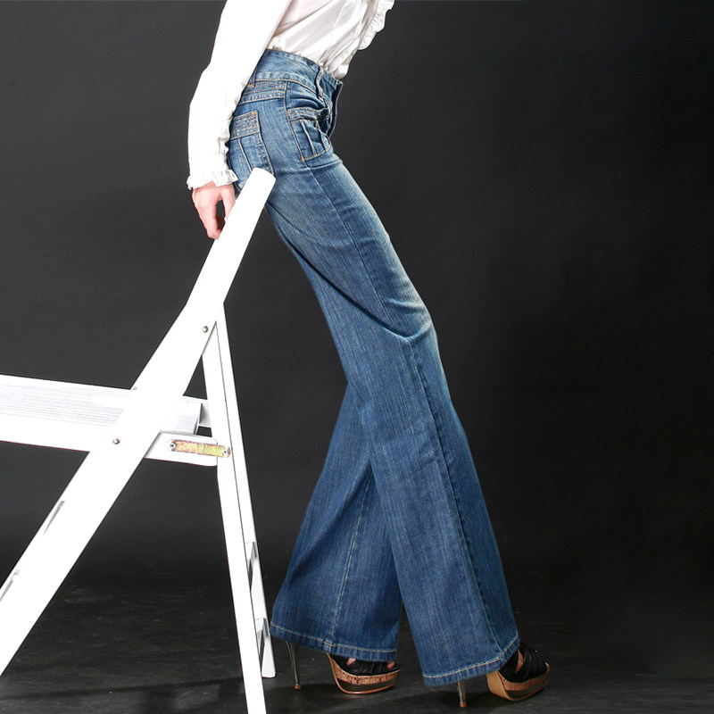 宽松牛仔裤时尚微喇阔腿牛仔肥腿裤甩裤女2021牛仔裤