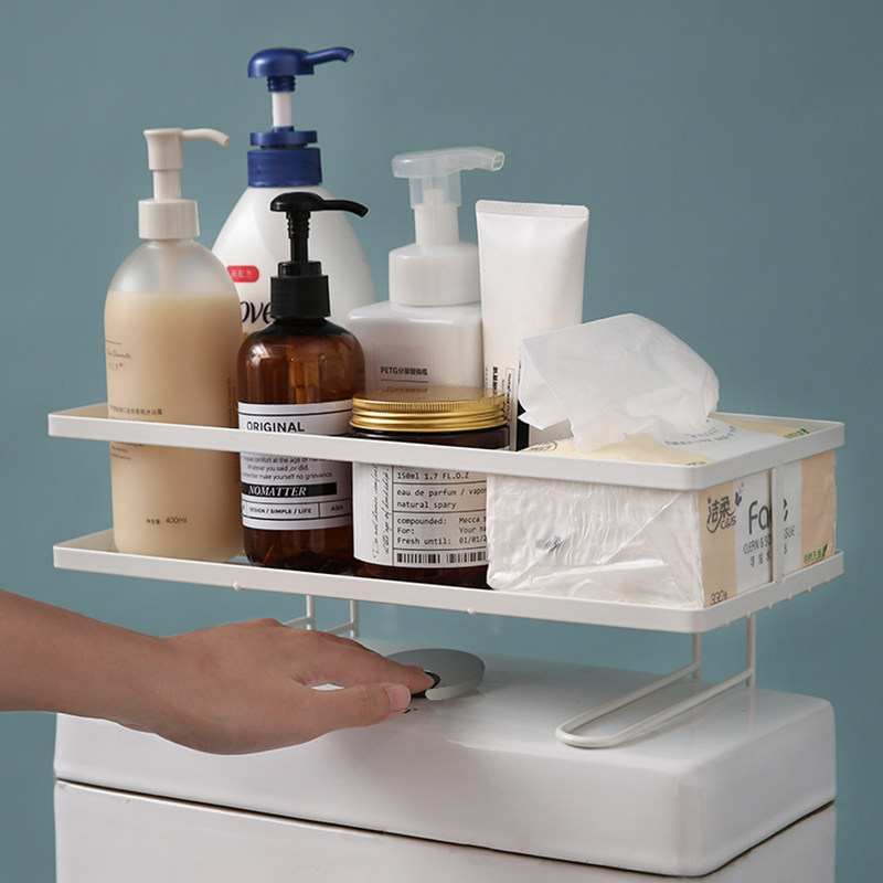 卫生间马桶坐便器上方免打孔置物架后面方浴室放马桶上的收纳架子