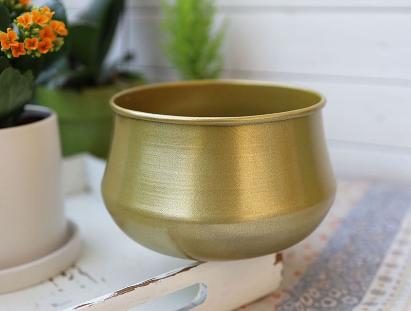 金色花盆金属花盆铁艺花盆出口外贸竹溪花苑