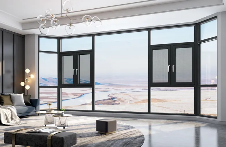 惠州隔音三层玻璃落地窗封阳台凤铝纱窗一体铝合金窗