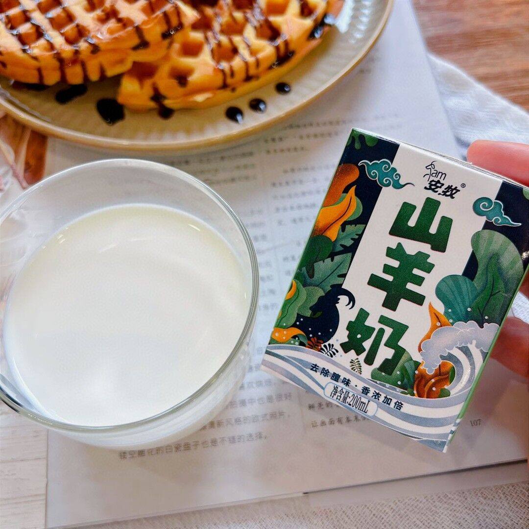 羊奶安牧礼盒包装新包装国潮砖包早餐牧山香浓羊奶