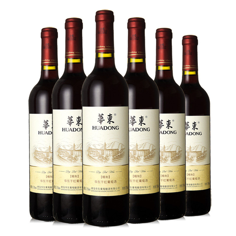 华东红葡萄酒6支红酒整箱750ml6瓶装精制干红静态葡萄酒