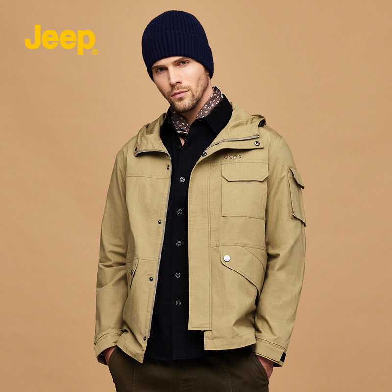 jeep美国吉普2022年秋冬新款连帽夹克男士工装夹克