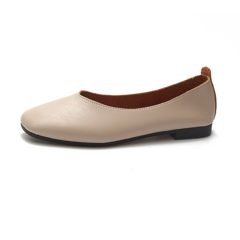 网红平底女单鞋2019春季新款百搭浅口方头休闲懒人豆豆鞋女鞋子潮