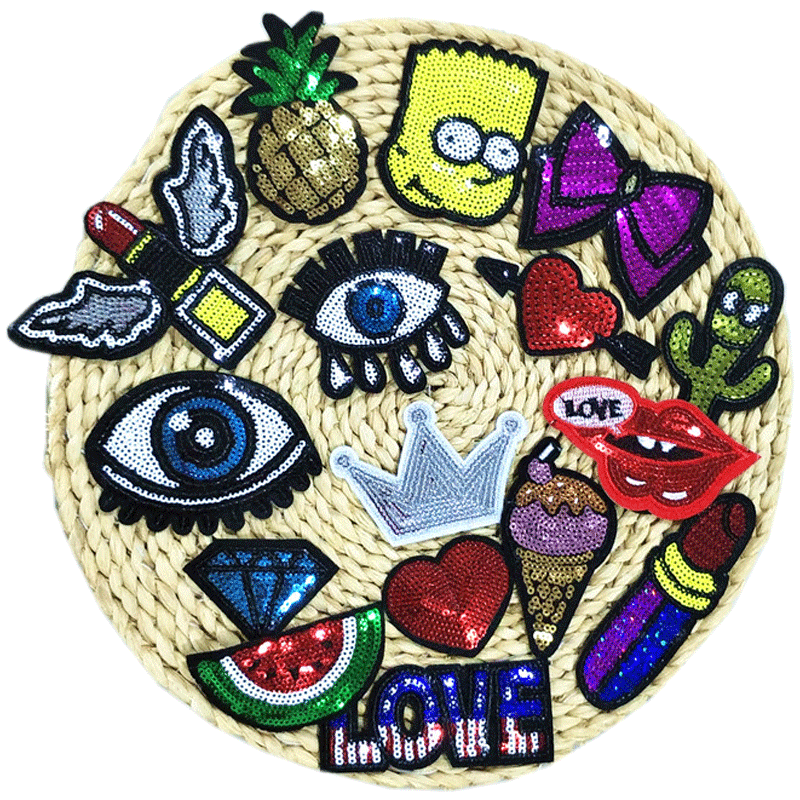 个性刺绣亮片补丁贴布时尚衣服补洞百搭装饰布贴