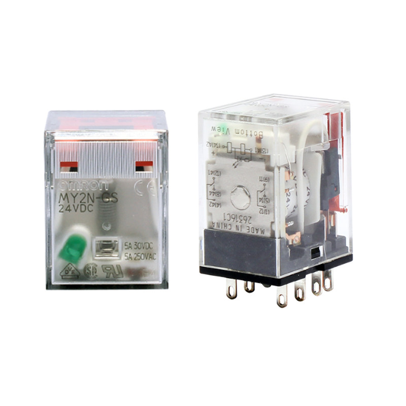 继电器欧姆龙omron小型中间my4n-gsac24v2组正品电磁继电器