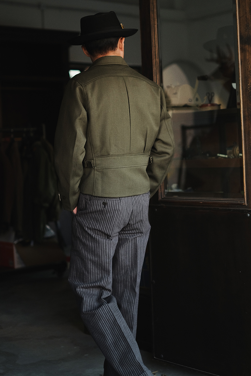 传统美式复古RANCH JACKET牧场夹克重磅羊毛50年代拉链运动夹克