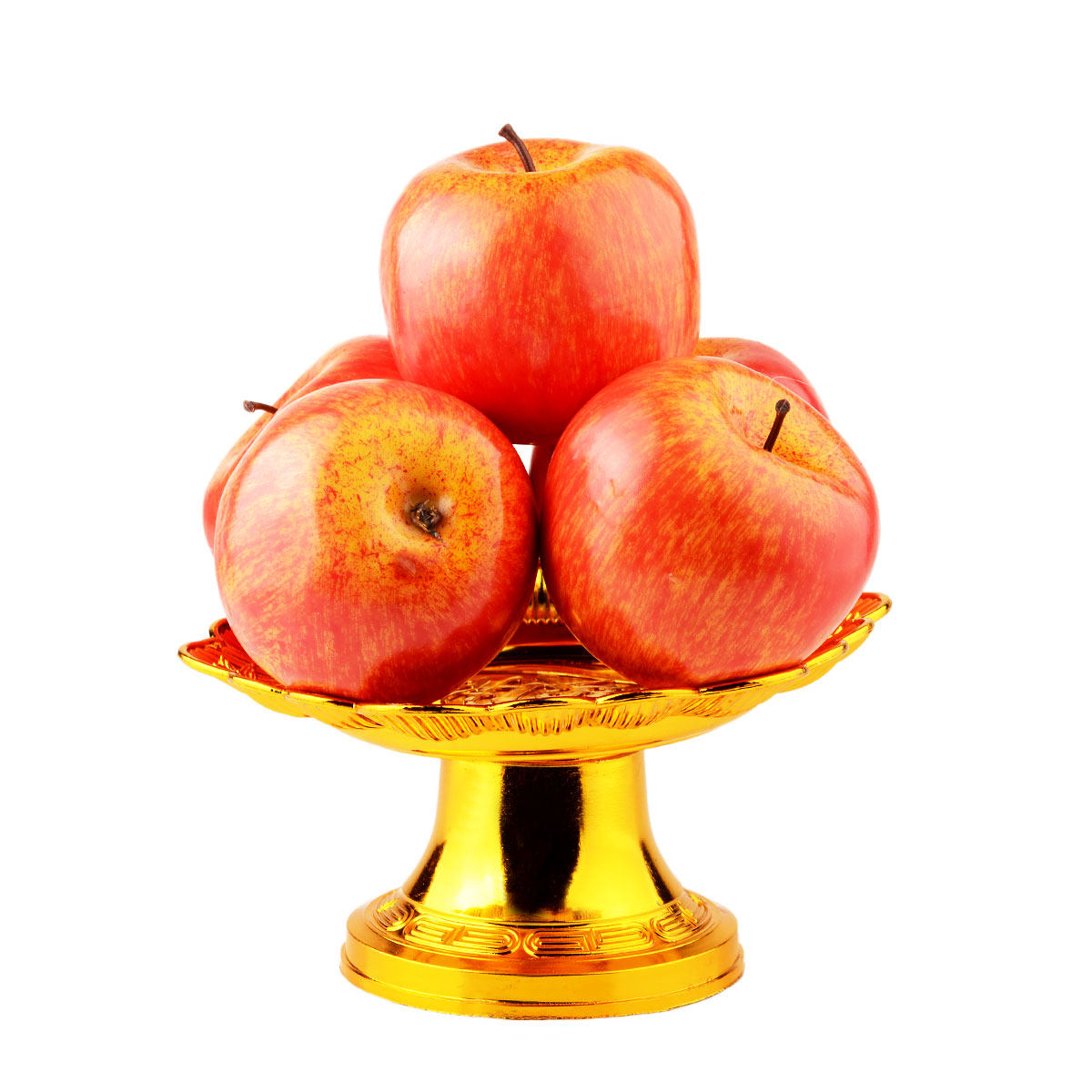 卓弘塑料仿真苹果果盘居家供奉装饰用品假水果风水摆件贡品水果