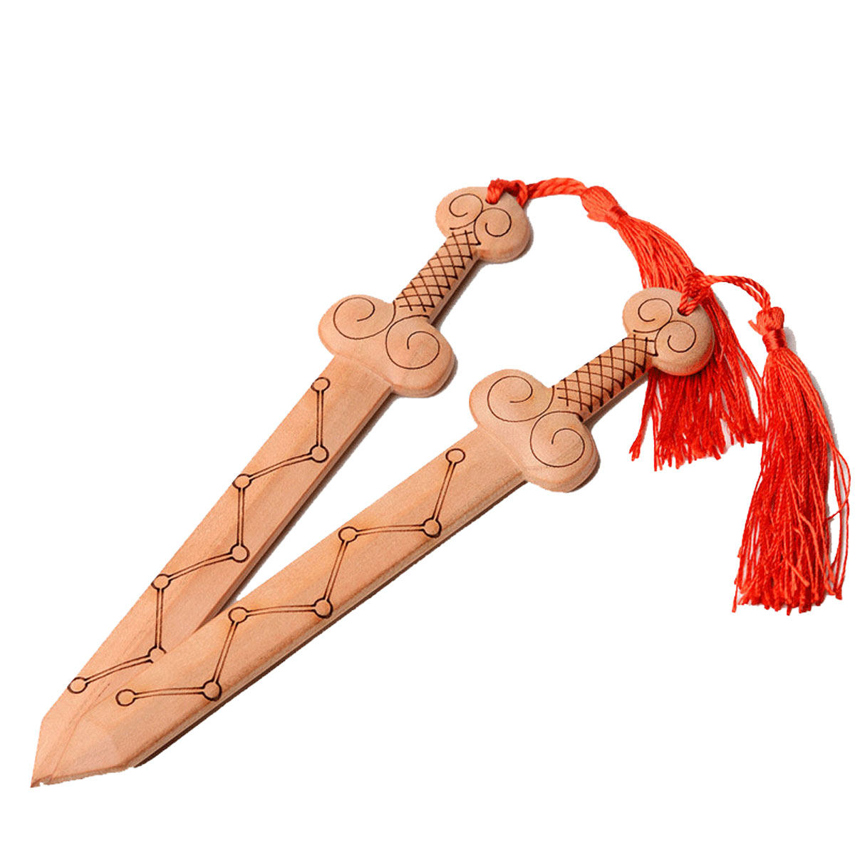 桃木木剑异客居挂件七星原色小刀木雕木雕工工艺木雕