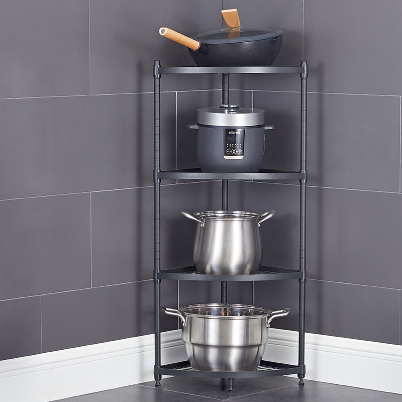 厨房置物架放锅架子台面墙角扇形转角架子三角形弧形角落三角收纳