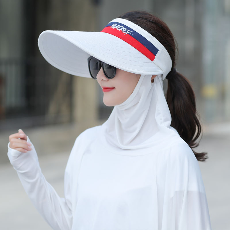防晒帽子女夏天韩版潮防紫外线遮阳帽大沿帽大帽檐遮脸百搭太阳帽 - 